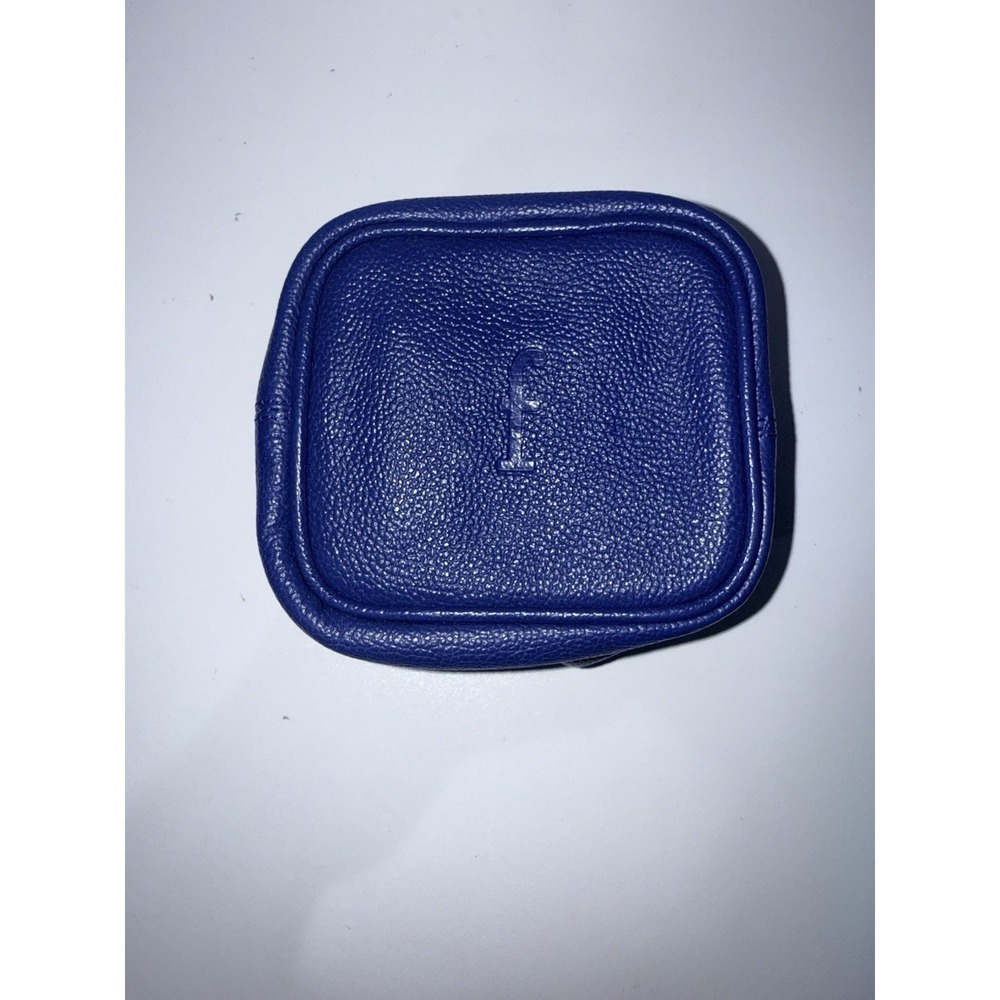 ANTHROPOLOGIE Jewelry Organizer Travel Zipper Turquoise Storage Letter F Initial